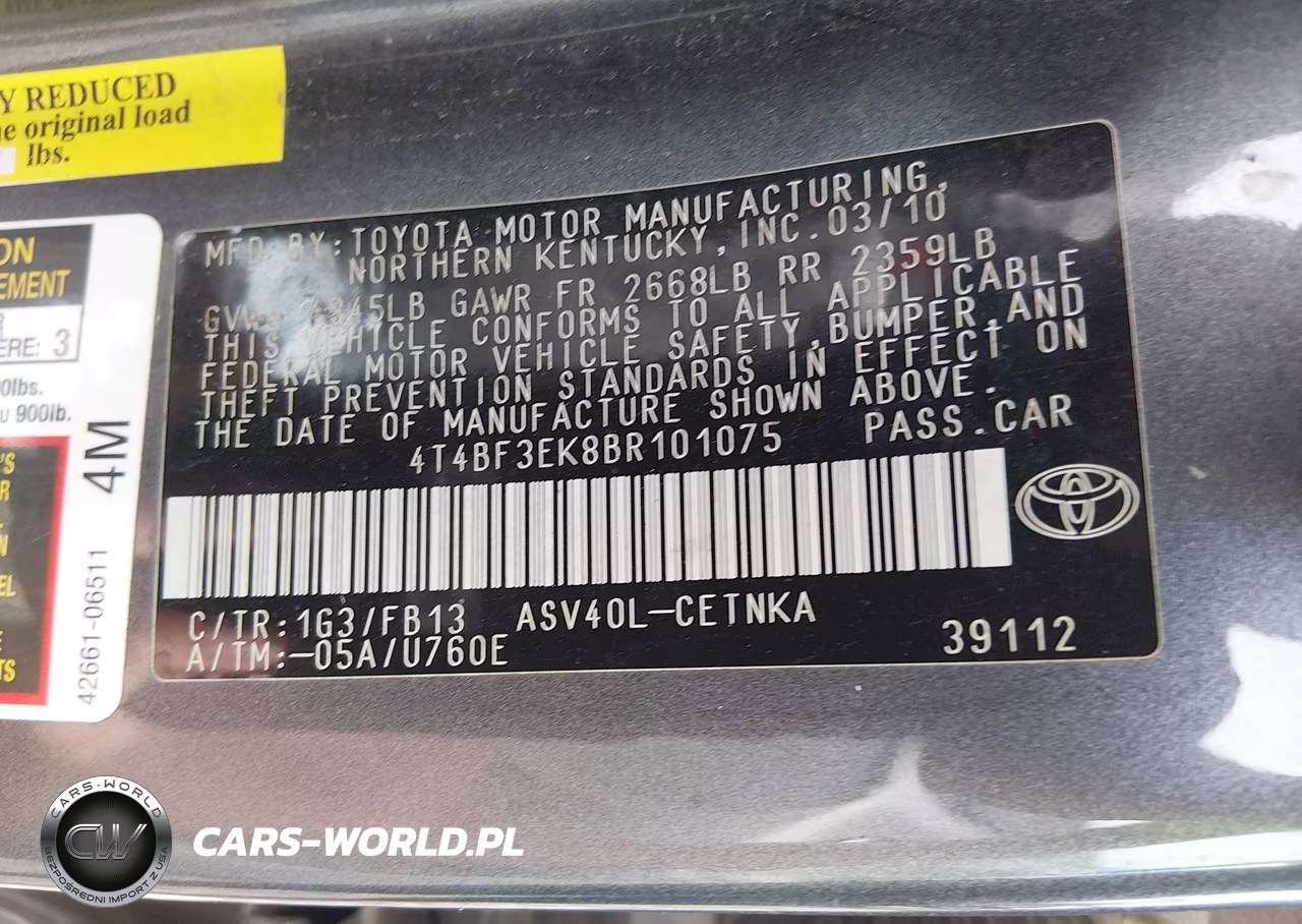 2011 Toyota Camry Le VIN:4T4BF3EK8BR101075 - 9