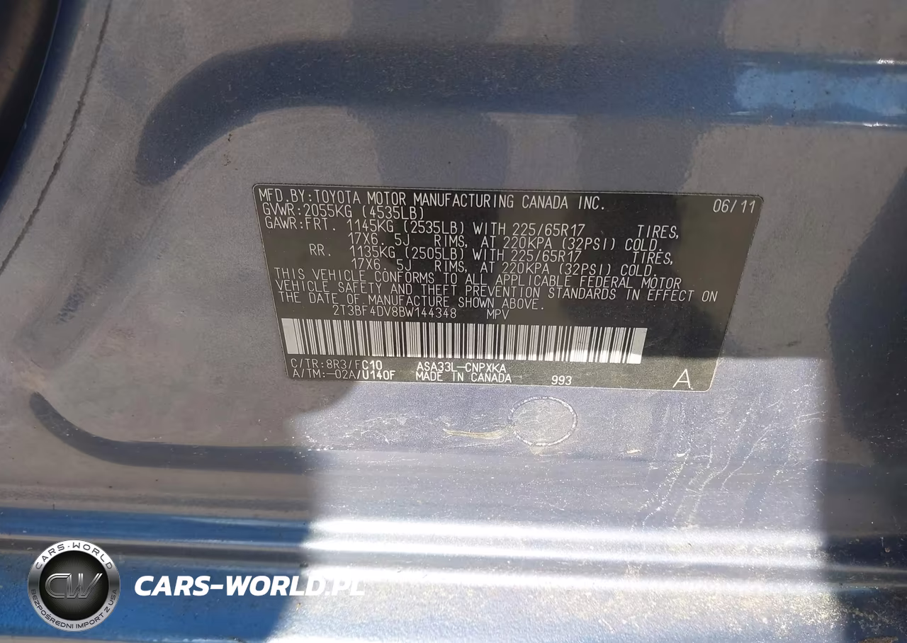 2011 Toyota Rav4 VIN:2T3BF4DV8BW144348 - 9