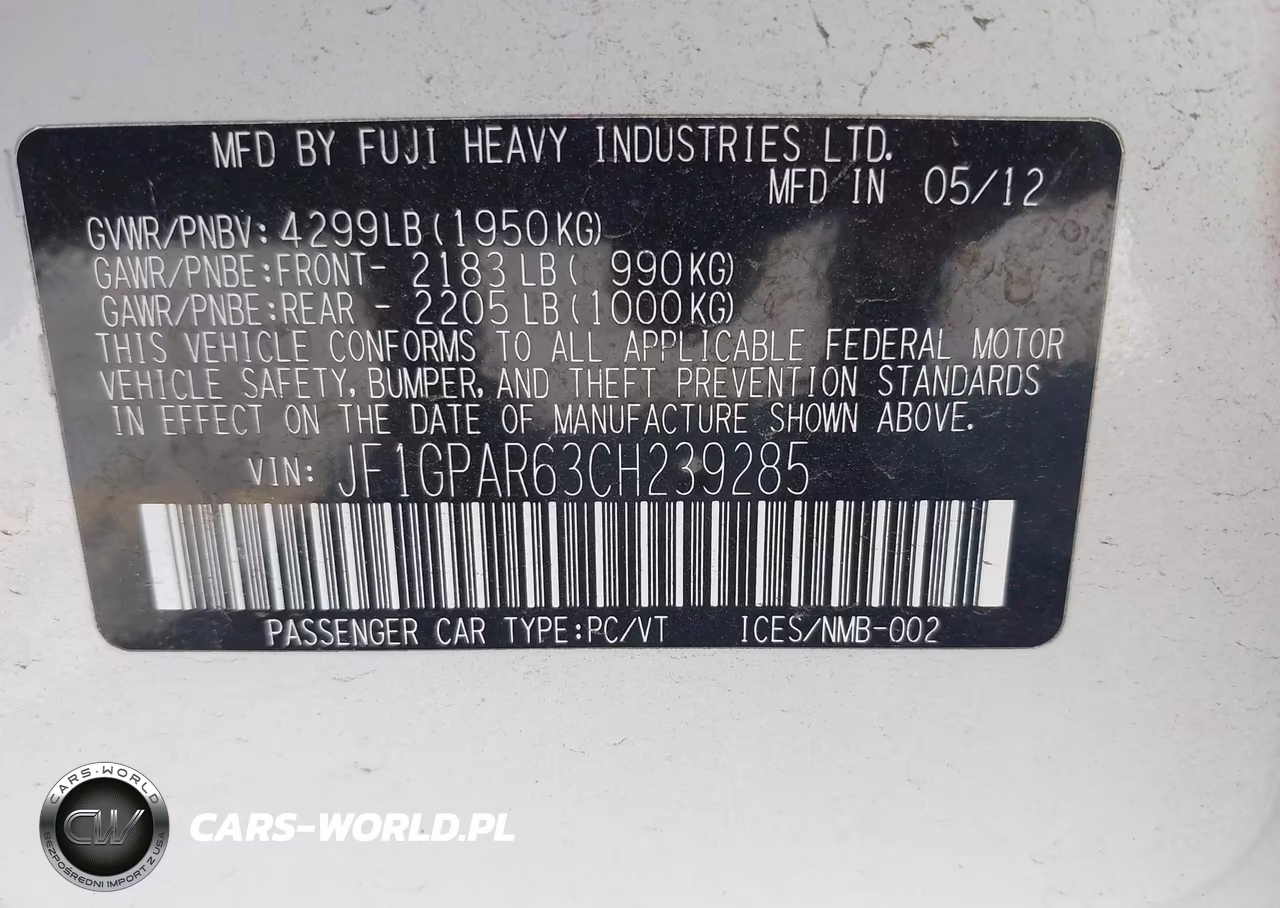 2012 Subaru Impreza 2.0I Sport Limited VIN:JF1GPAR63CH239285 - 9
