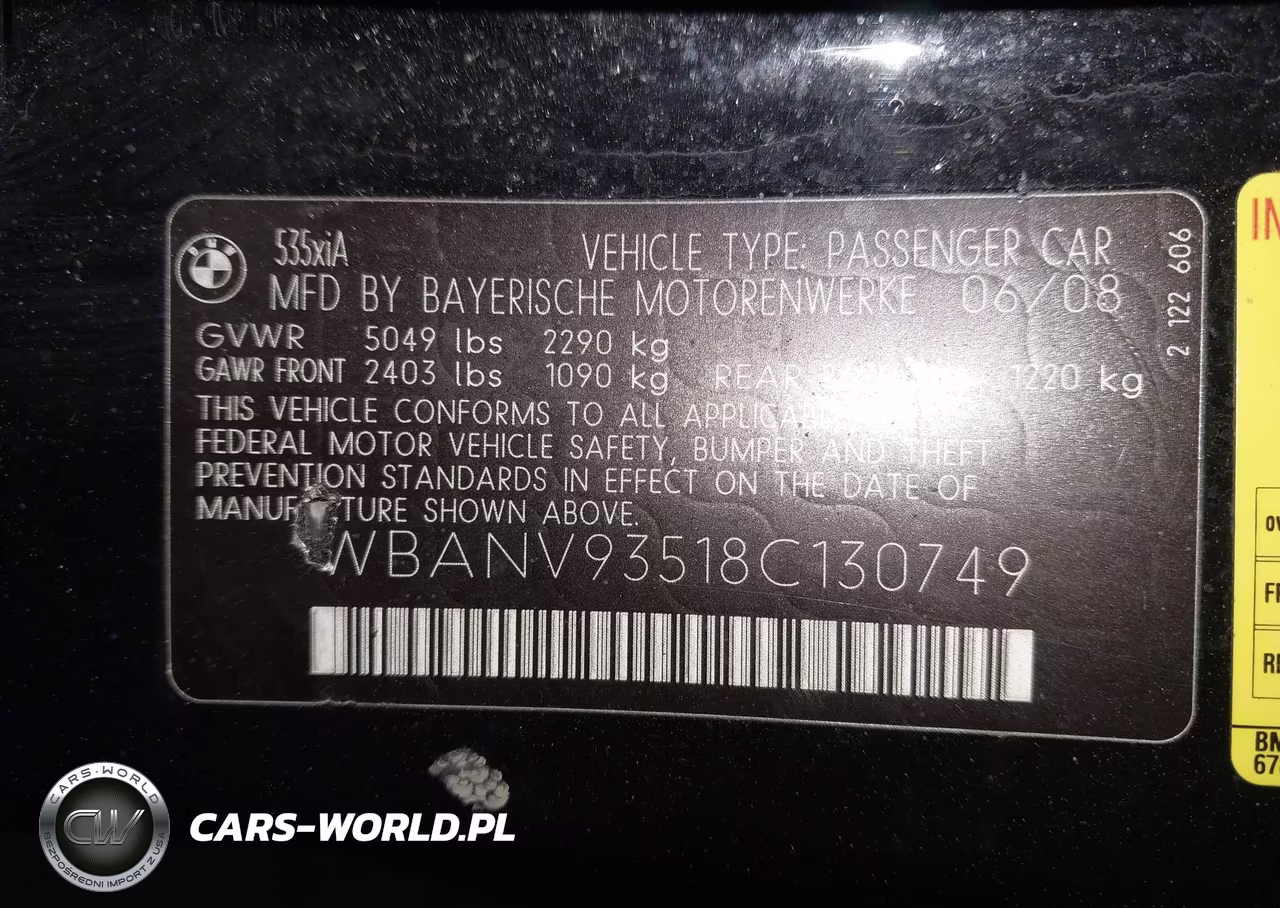 2008 BMW 535Xi VIN:WBANV93518C130749 - 9