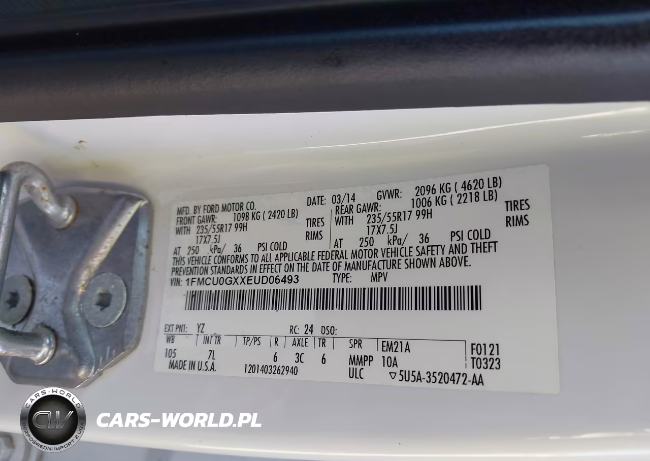 2014 Ford Escape Se VIN:1FMCU0GXXEUD06493 - 9