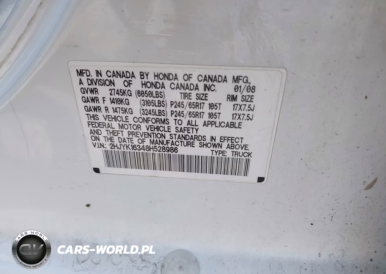 2008 Honda Ridgeline Rtx VIN:2HJYK16348H528986 - 9