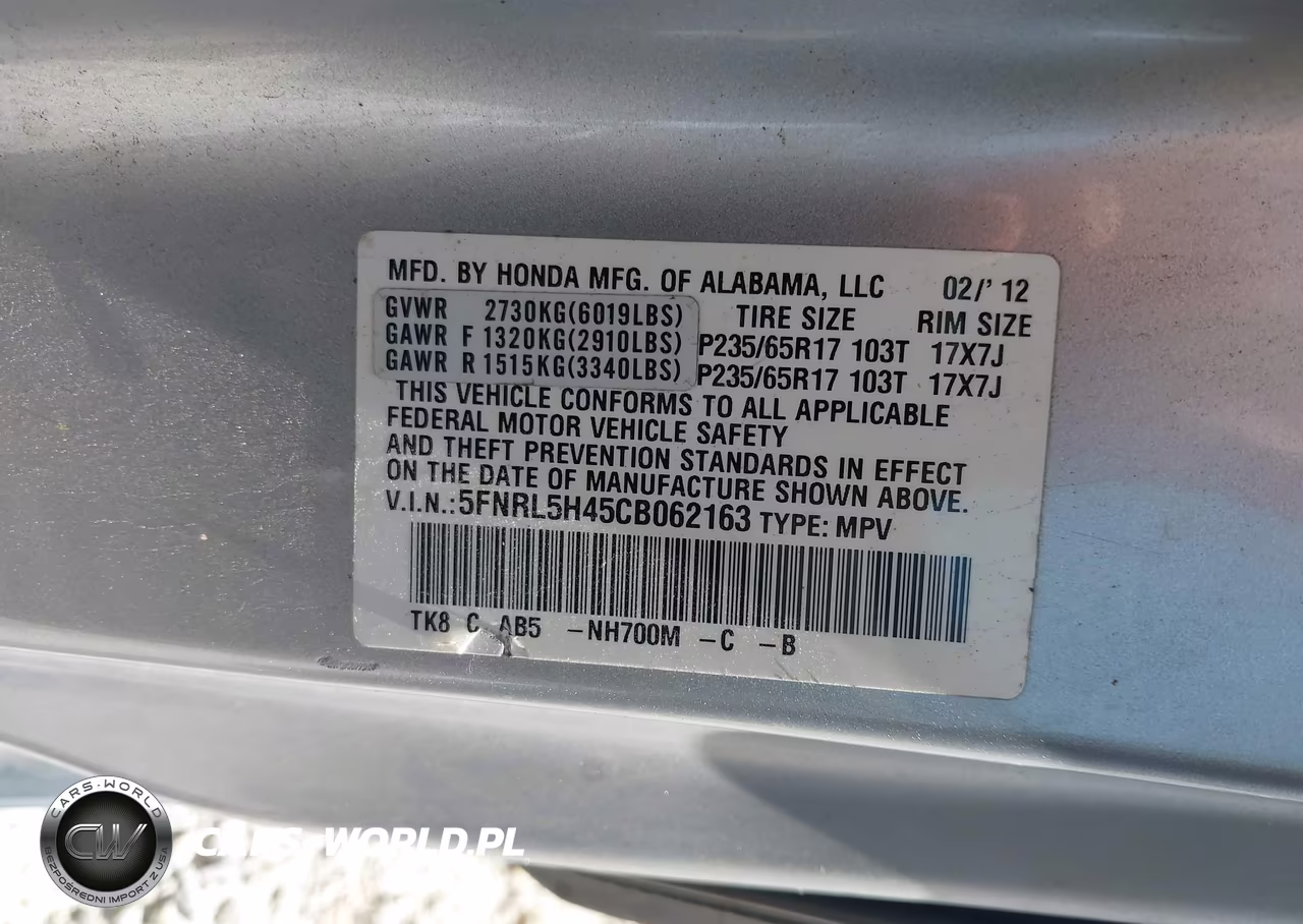 2012 Honda Odyssey Ex VIN:5FNRL5H45CB062163 - 9