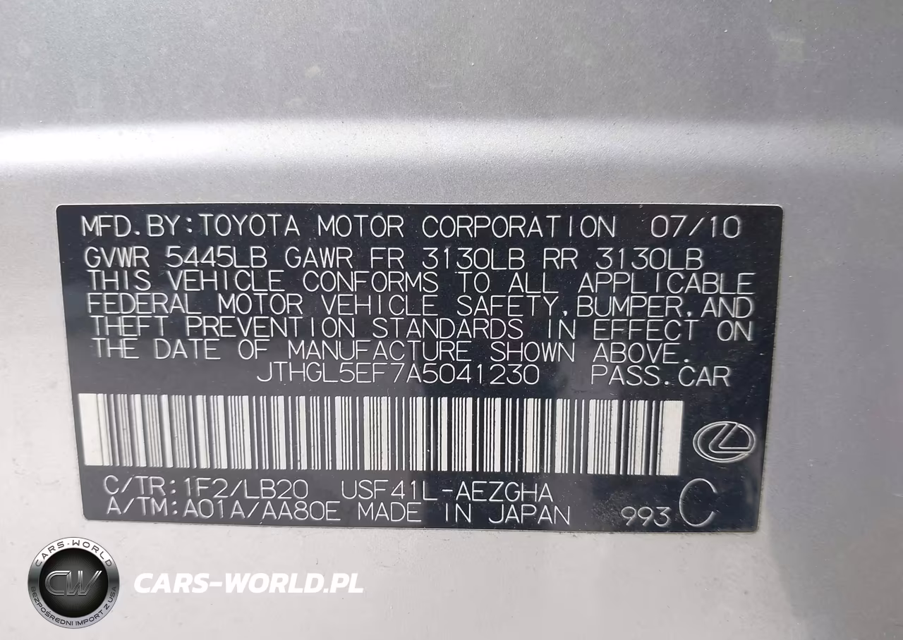 2010 Lexus Ls 460 L VIN:JTHGL5EF7A5041230 - 9