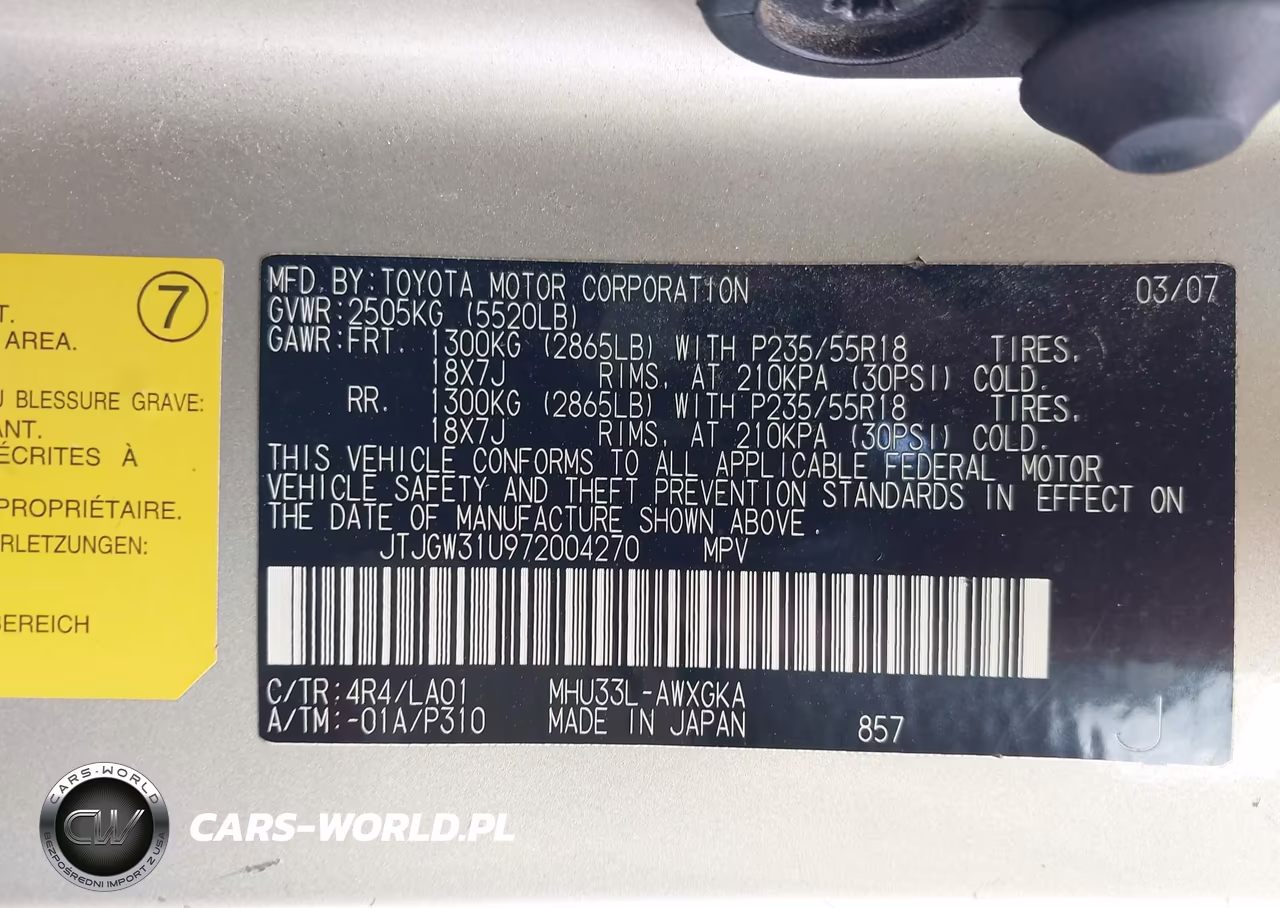 2007 Lexus Rx 400H VIN:JTJGW31U972004270 - 9