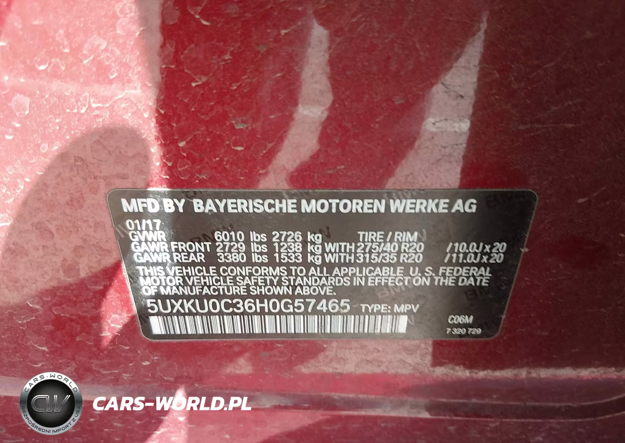 2017 BMW X6 Sdrive35I VIN:5UXKU0C36H0G57465 - 9