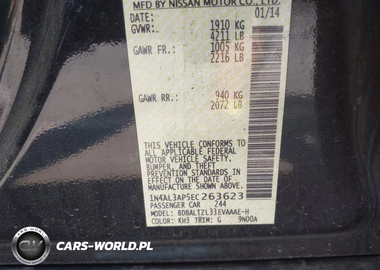2014 Nissan Altima 2.5 Sv VIN:1N4AL3AP5EC263623 - 9