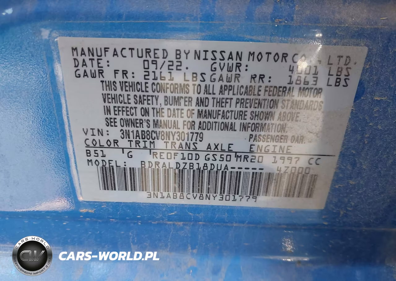2022 Nissan Sentra Sv Xtronic Cvt VIN:3N1AB8CV8NY301779 - 9