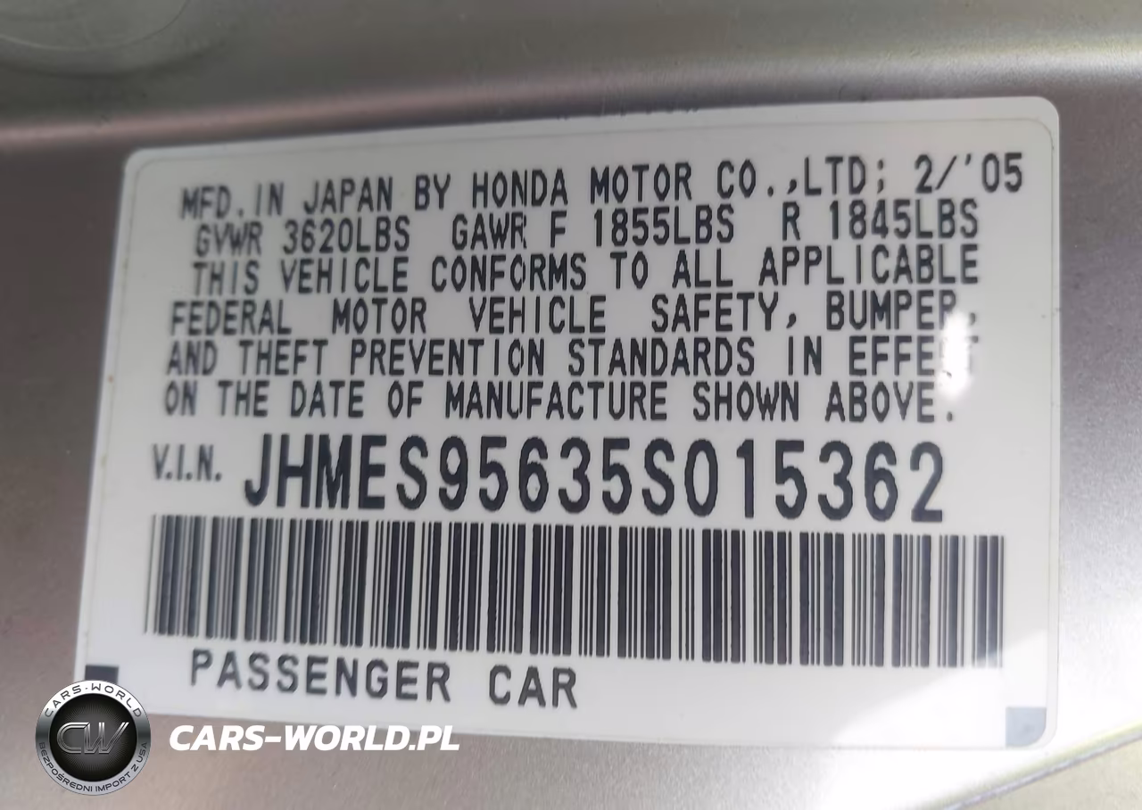 2005 Honda Civic Hybrid VIN:JHMES95635S015362 - 9