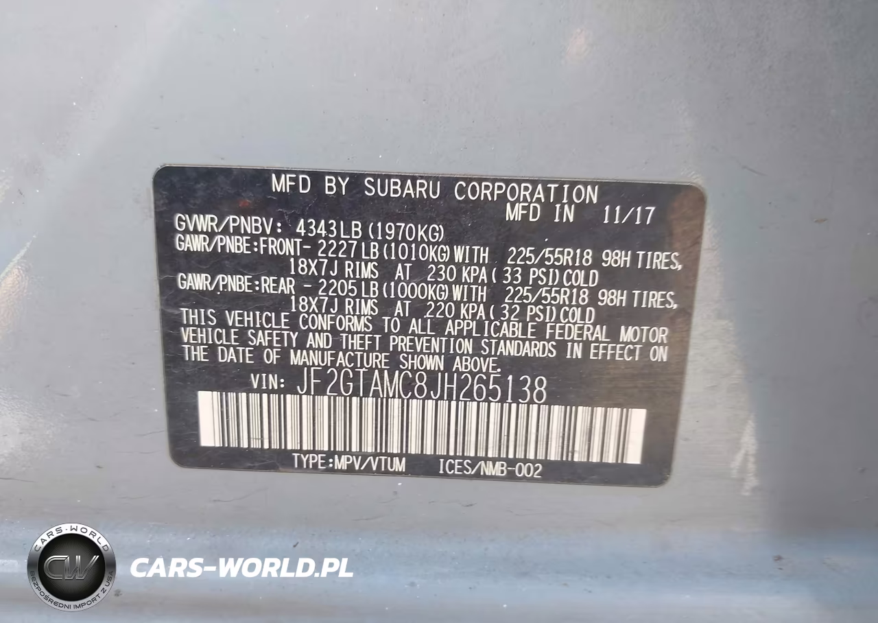 2018 Subaru Crosstrek 2.0I Limited VIN:JF2GTAMC8JH265138 - 9