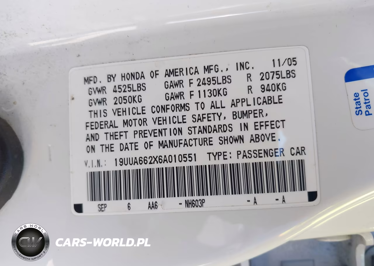 2006 Acura Tl VIN:19UUA662X6A010551 - 9