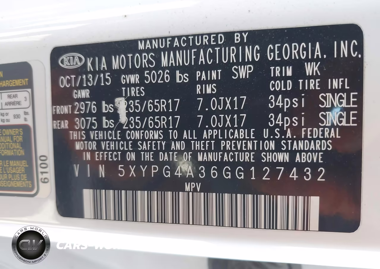 2016 Kia Sorento 2.4L Lx VIN:5XYPG4A36GG127432 - 9
