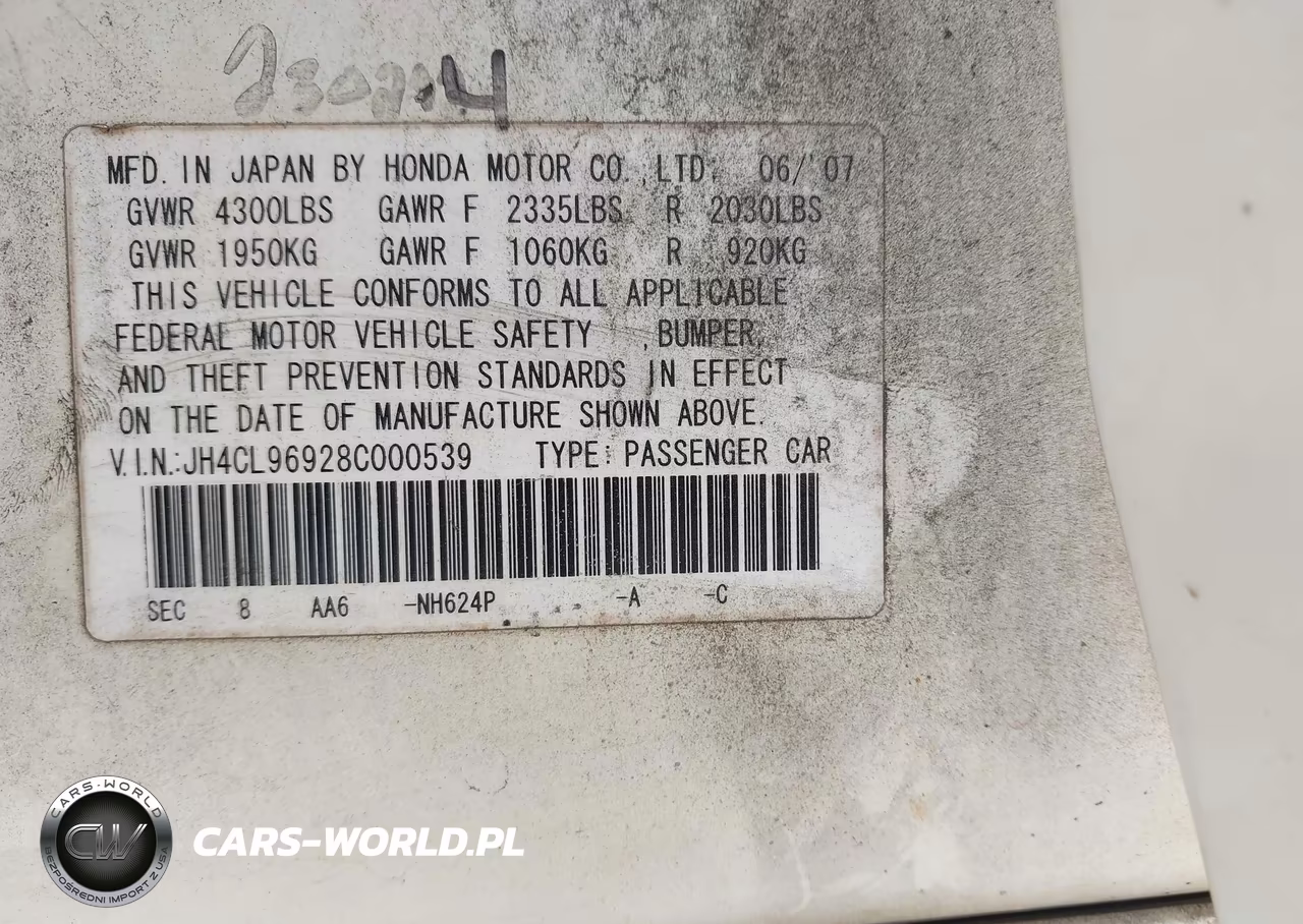 2008 Acura Tsx VIN:JH4CL96928C000539 - 9