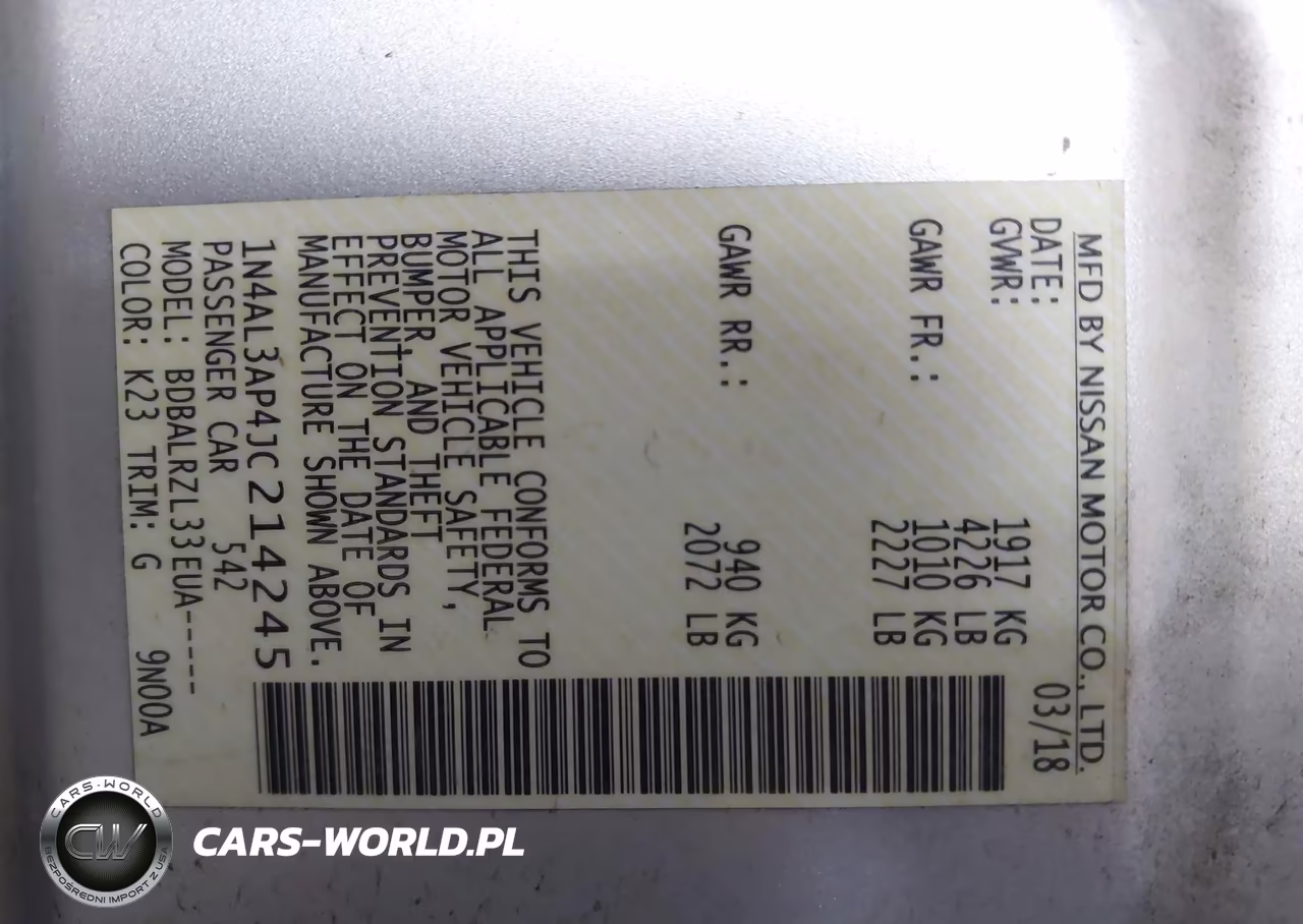 2018 Nissan Altima 2.5 Sl VIN:1N4AL3AP4JC214245 - 9