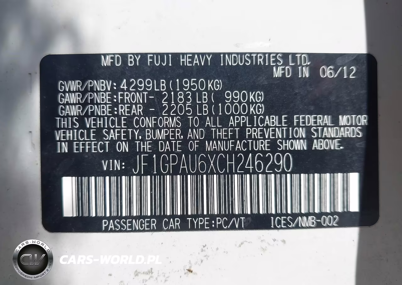 2012 Subaru Impreza 2.0I Sport Limited VIN:JF1GPAU6XCH246290 - 9