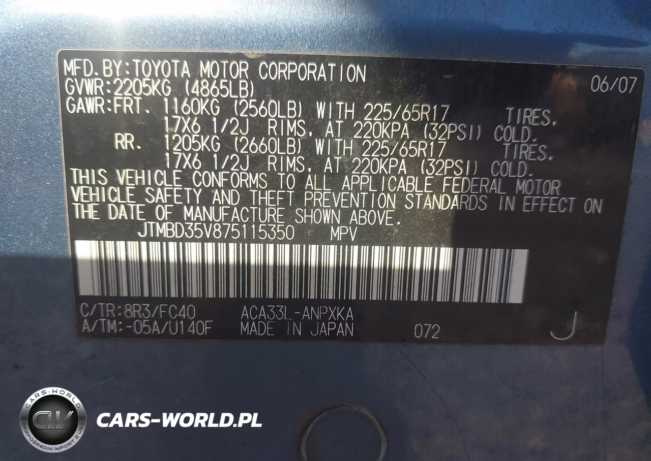 2007 Toyota Rav4 VIN:JTMBD35V875115350 - 9