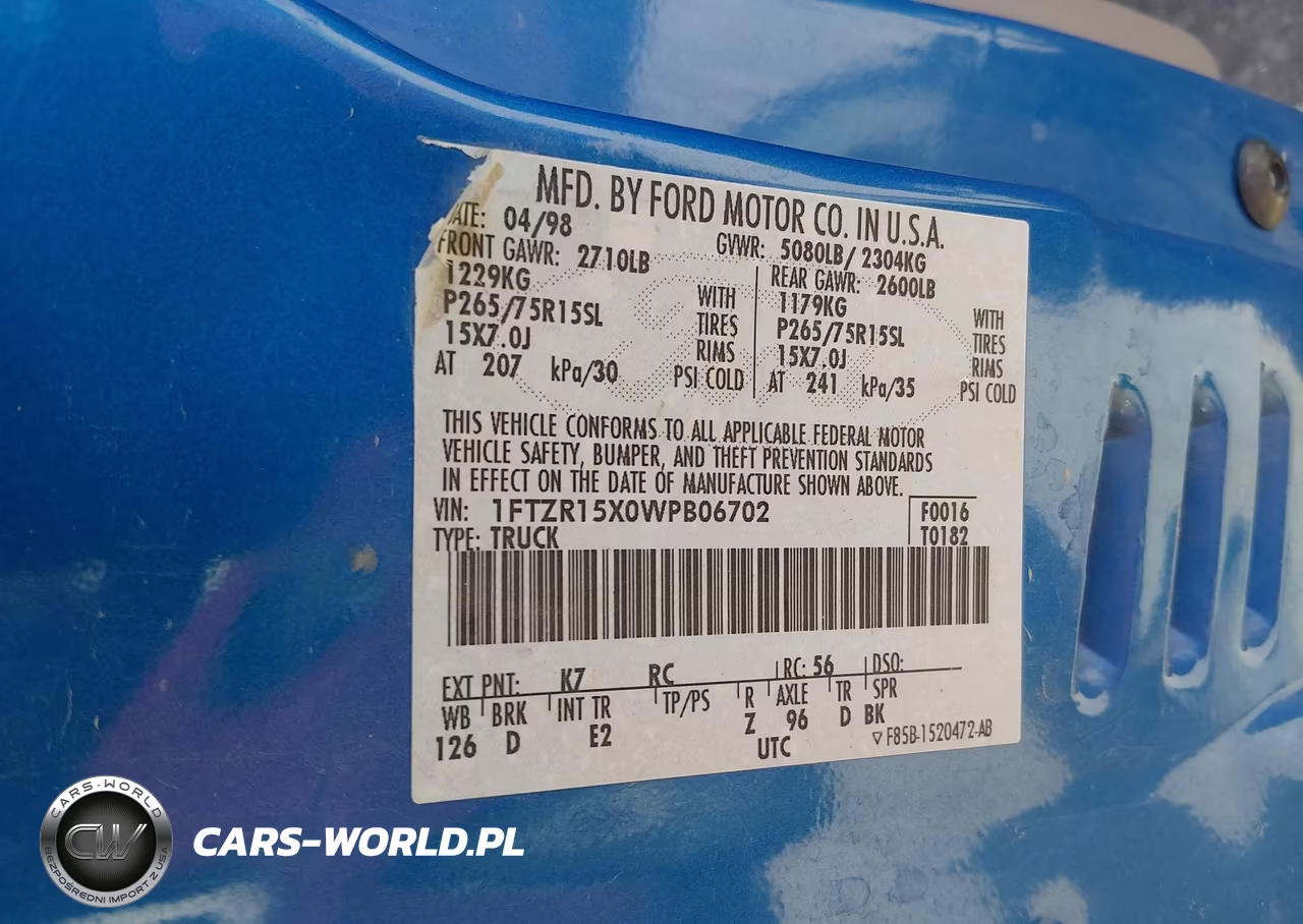 1998 Ford Ranger Splash-Xl-Xlt VIN:1FTZR15X0WPB06702 - 9