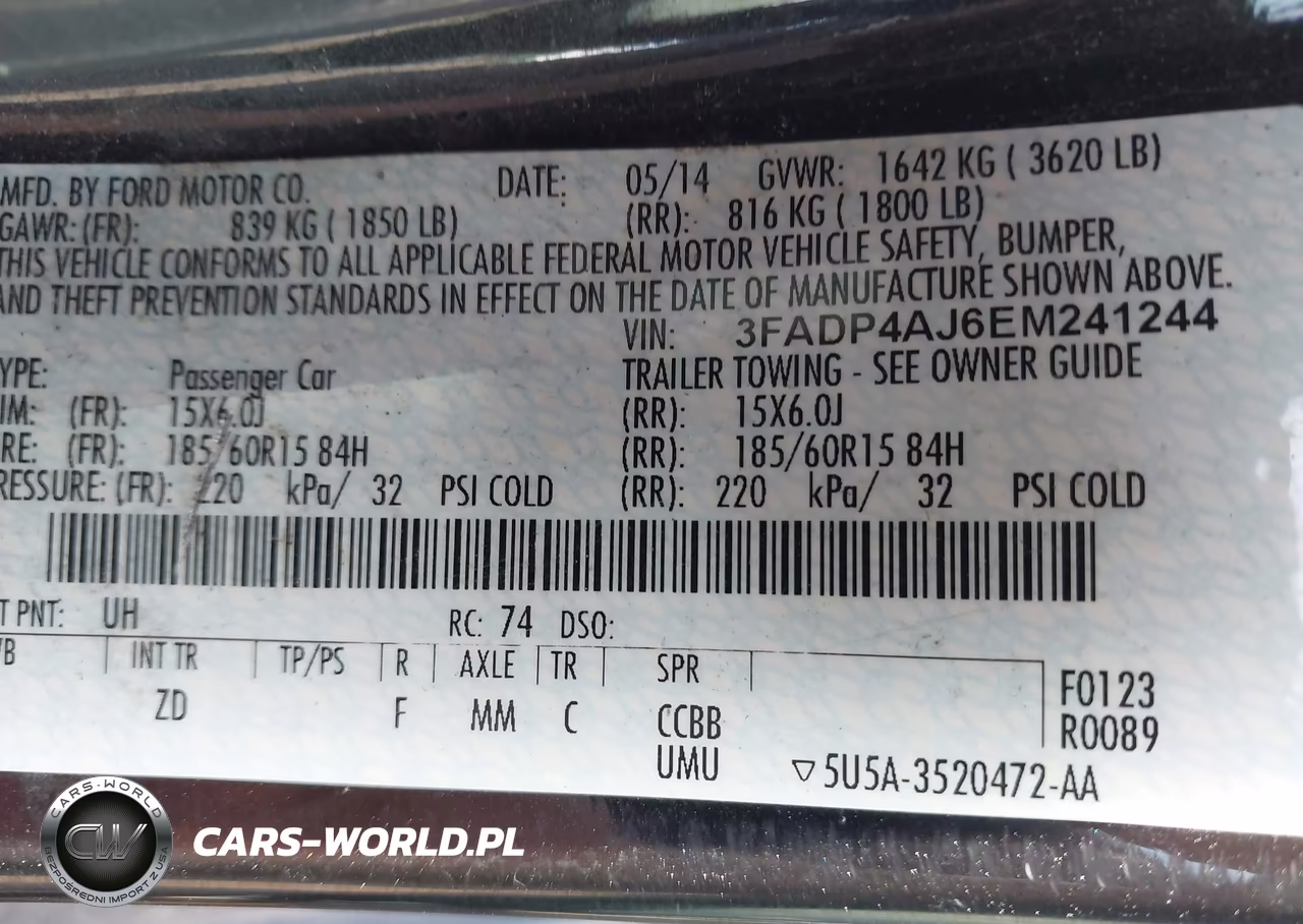 2014 Ford Fiesta S VIN:3FADP4AJ6EM241244 - 9