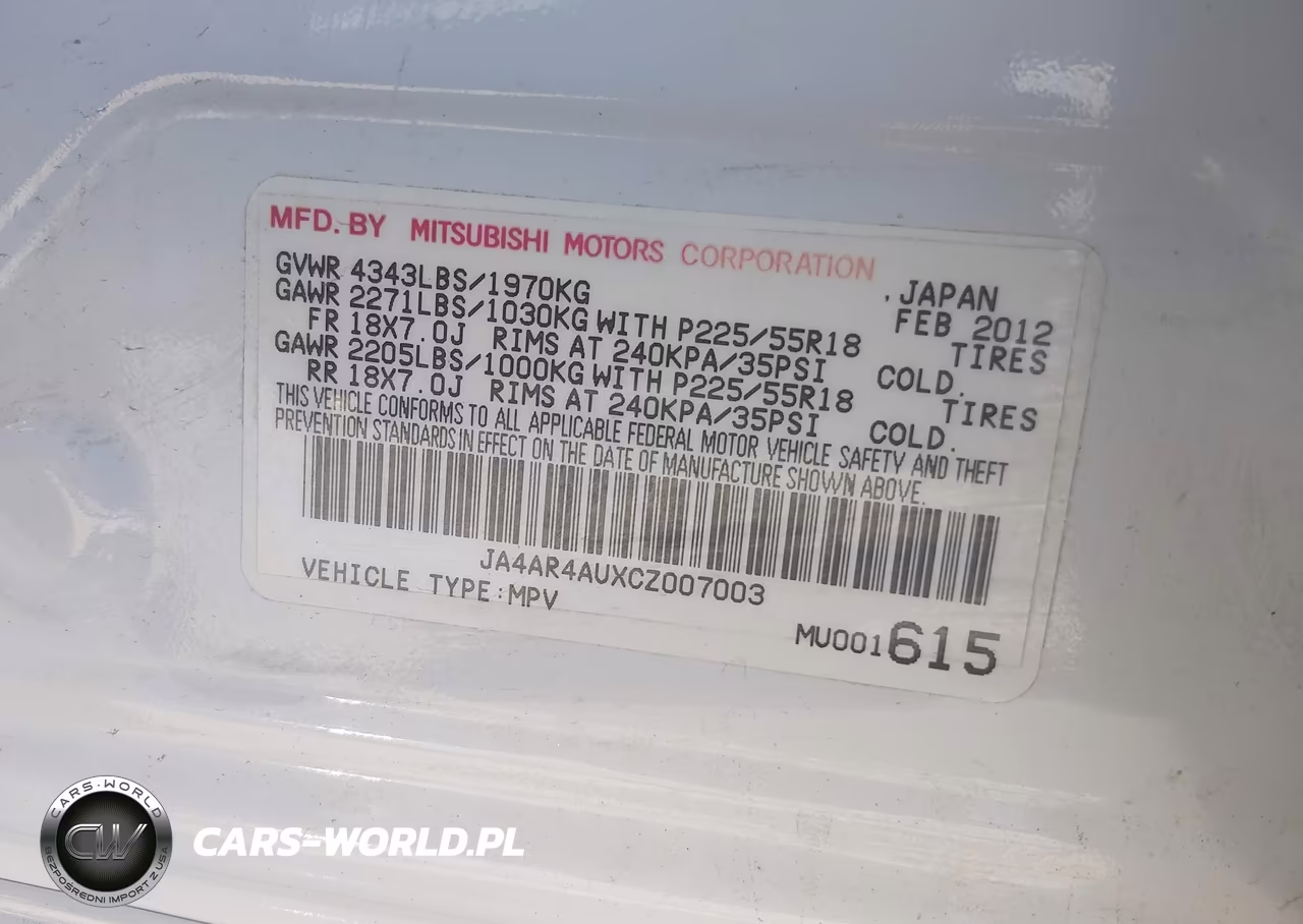 2012 Mitsubishi Outlander Sport Se VIN:JA4AR4AUXCZ007003 - 9