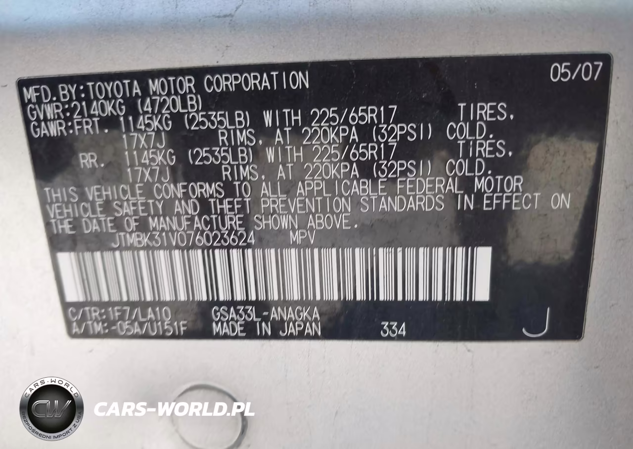 2007 Toyota Rav4 Limited V6 VIN:JTMBK31V076023624 - 9