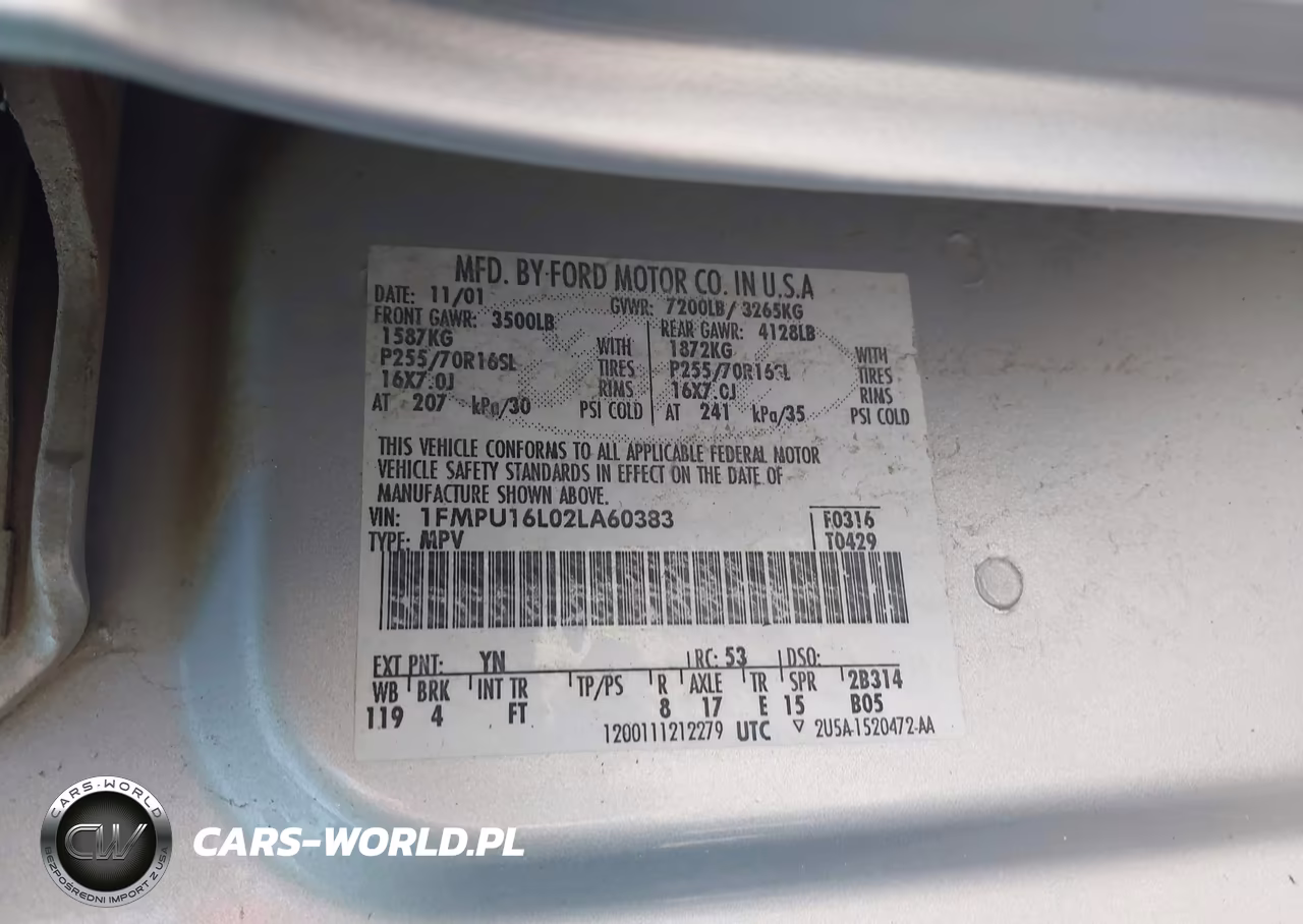 2002 Ford Expedition Xlt VIN:1FMPU16L02LA60383 - 9