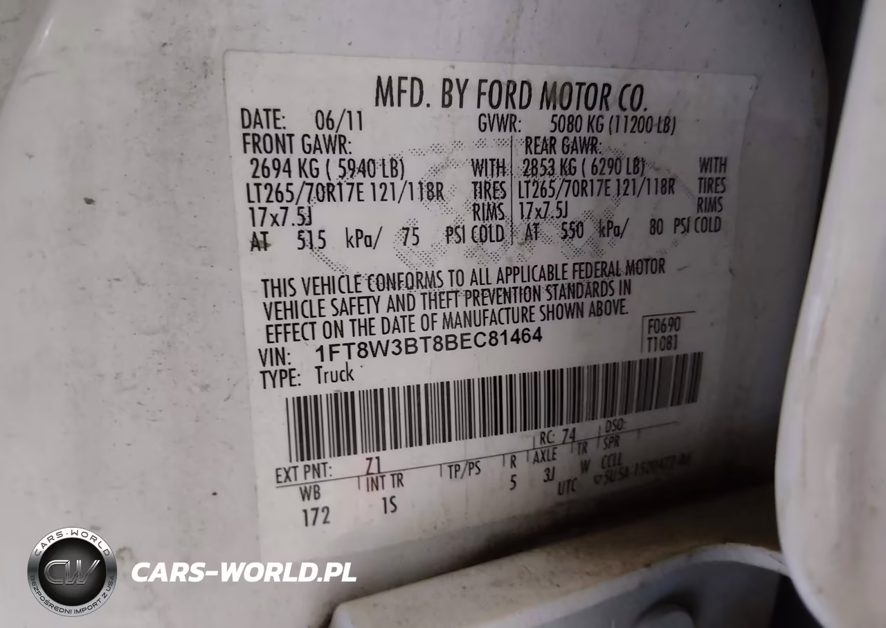 2011 Ford F-350 Xl VIN:1FT8W3BT8BEC81464 - 8