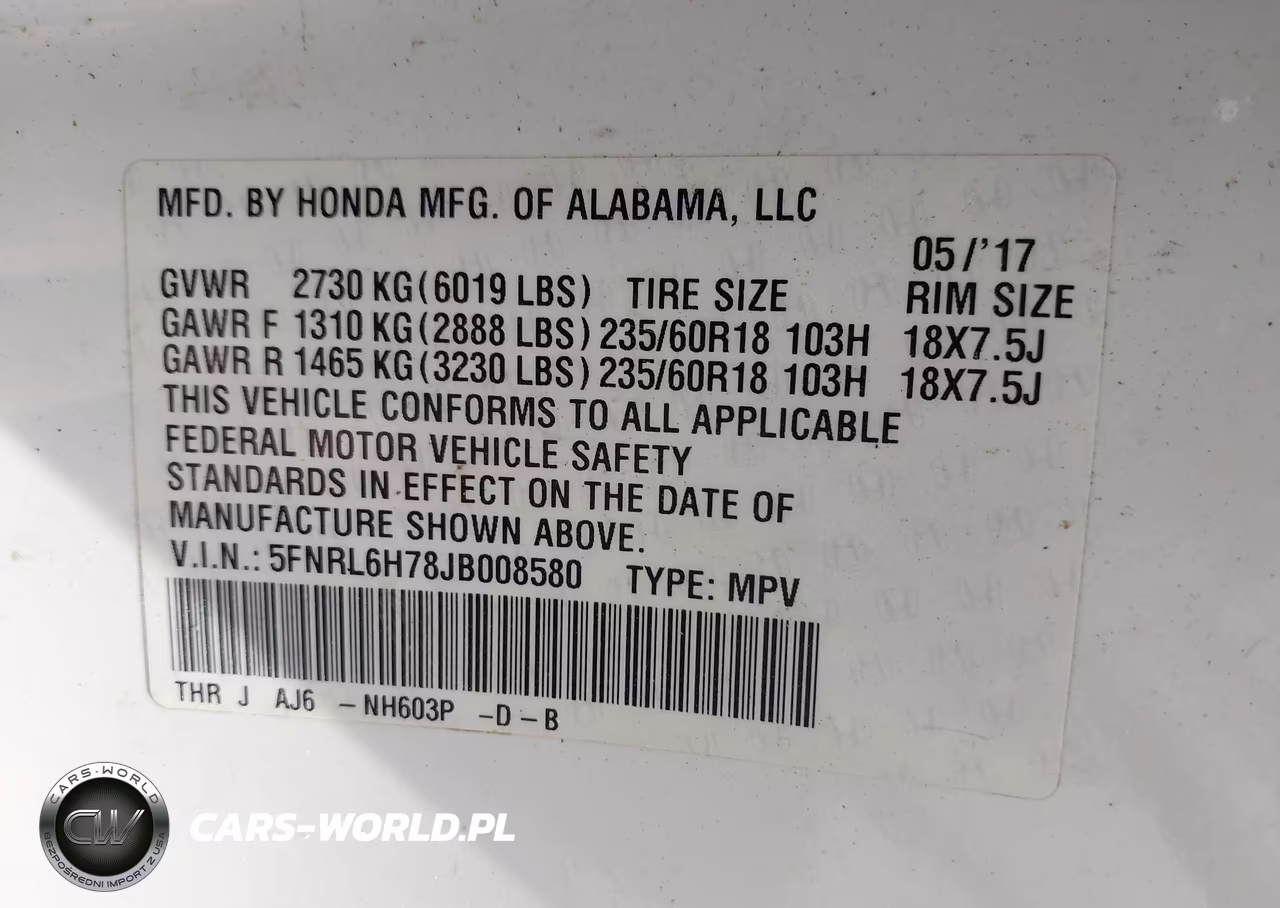 2018 Honda Odyssey Ex-L VIN:5FNRL6H78JB008580 - 9