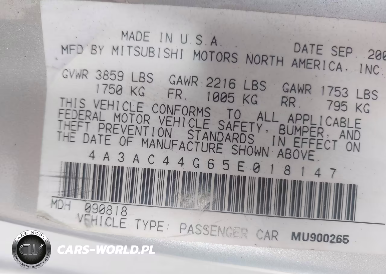 2005 Mitsubishi Eclipse Gs VIN:4A3AC44G65E018147 - 9
