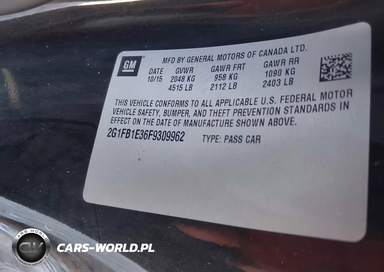 2015 Chevrolet Camaro 2Ls VIN:2G1FB1E36F9309962 - 9