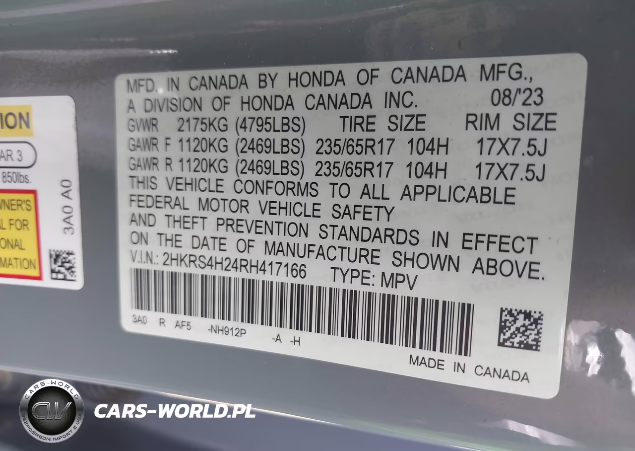 2024 Honda Cr-V Lx Awd VIN:2HKRS4H24RH417166 - 9
