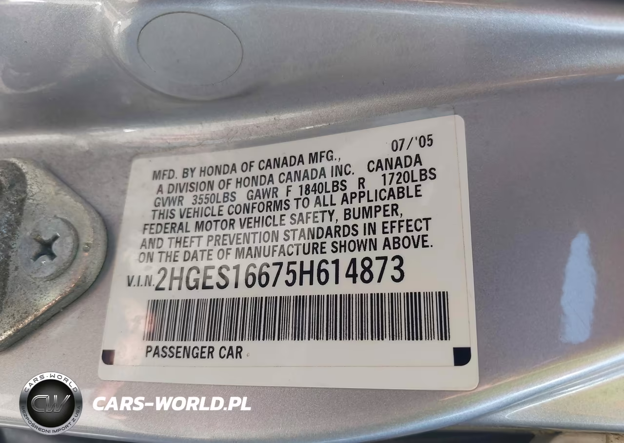 2005 Honda Civic Lx VIN:2HGES16675H614873 - 9
