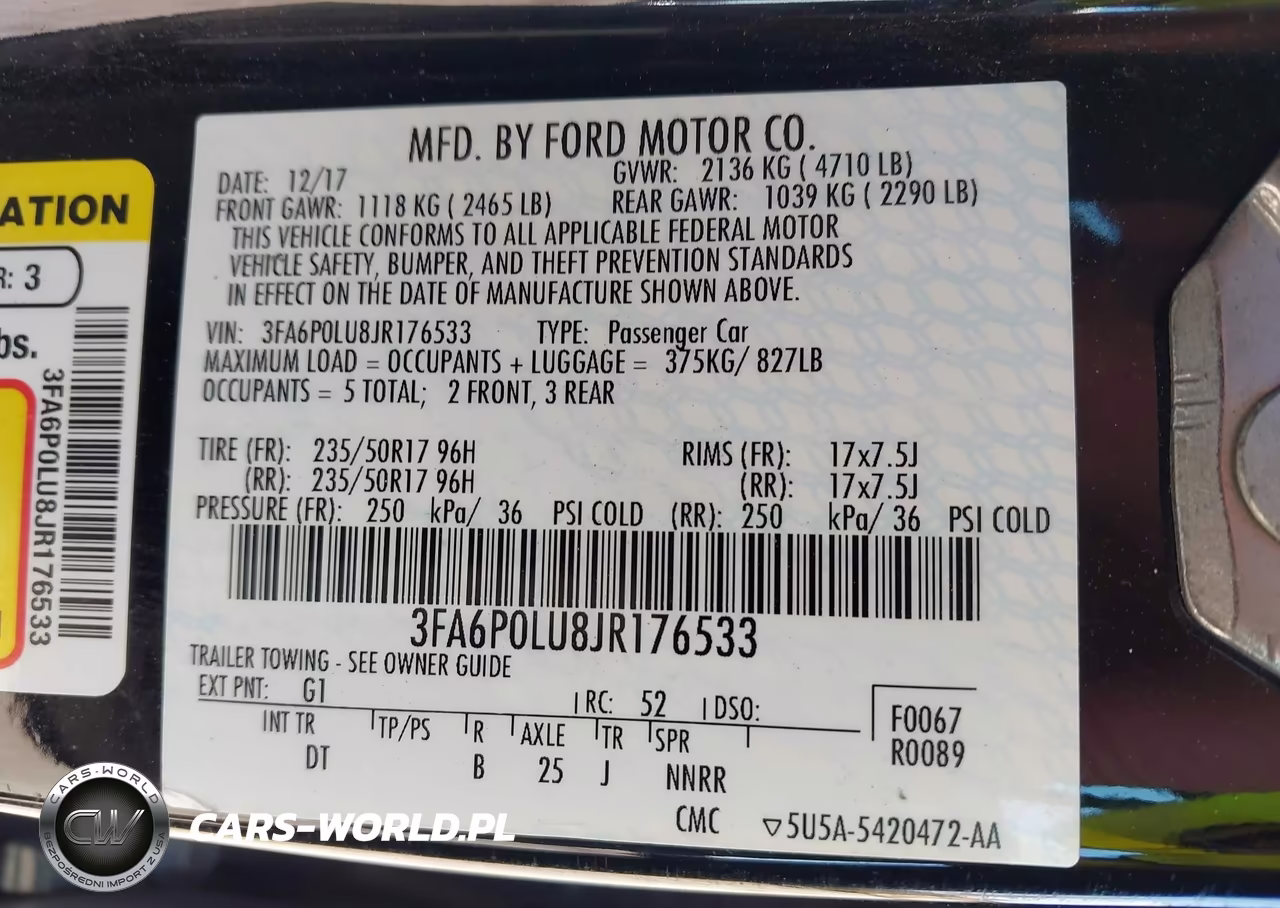 2018 Ford Fusion Hybrid Se VIN:3FA6P0LU8JR176533 - 9