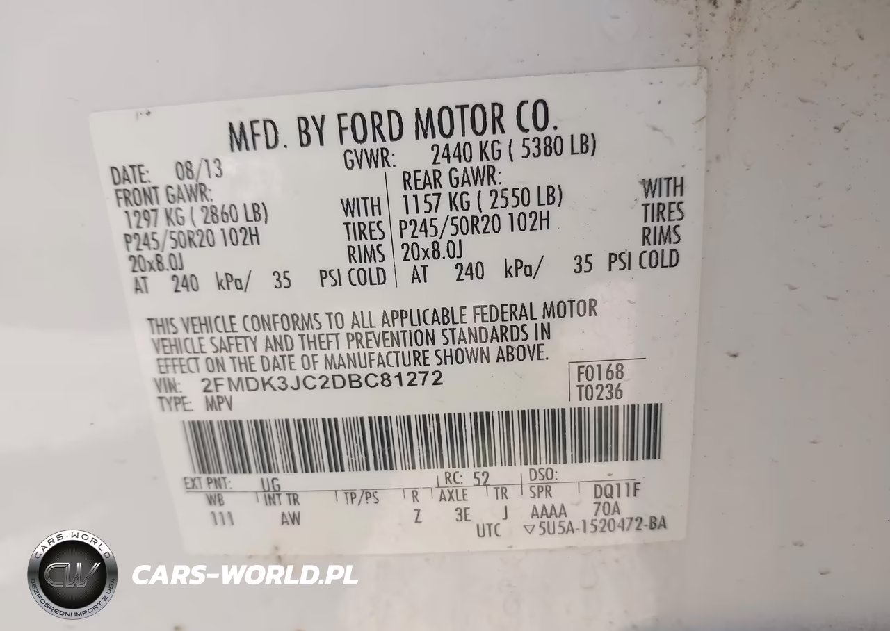2013 Ford Edge Sel VIN:2FMDK3JC2DBC81272 - 9