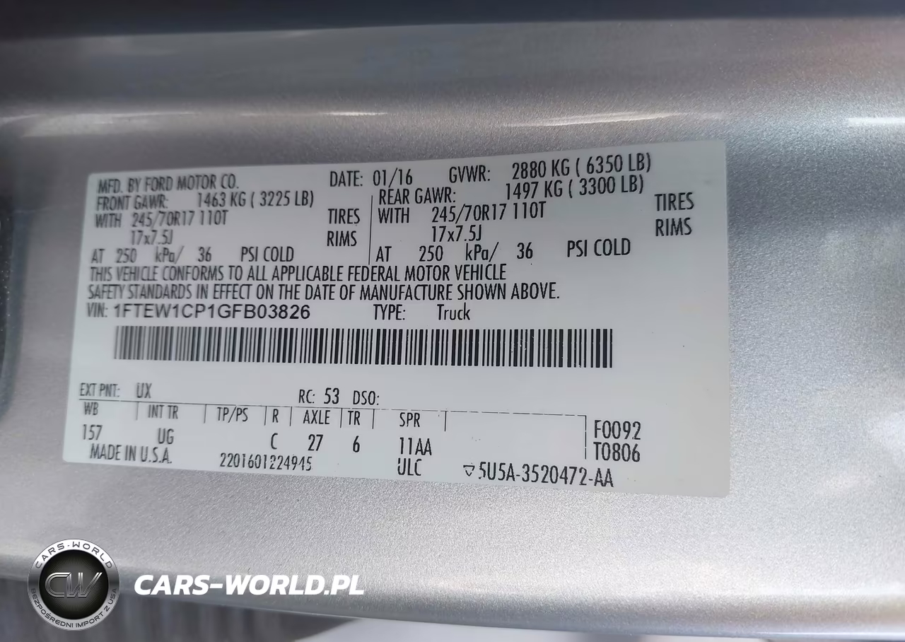 2016 Ford F-150 Xlt VIN:1FTEW1CP1GFB03826 - 9