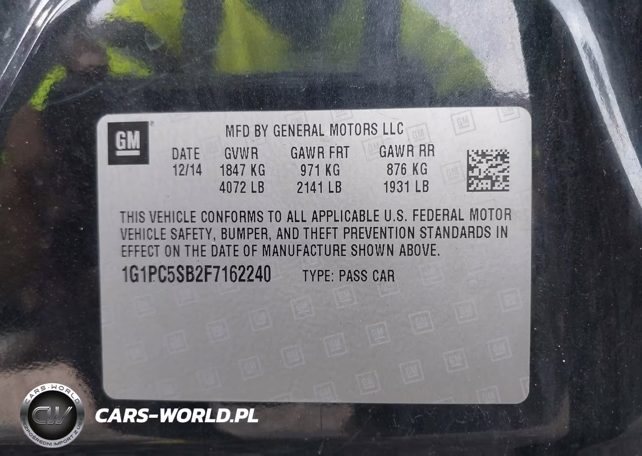 2015 Chevrolet Cruze 1Lt Auto VIN:1G1PC5SB2F7162240 - 9