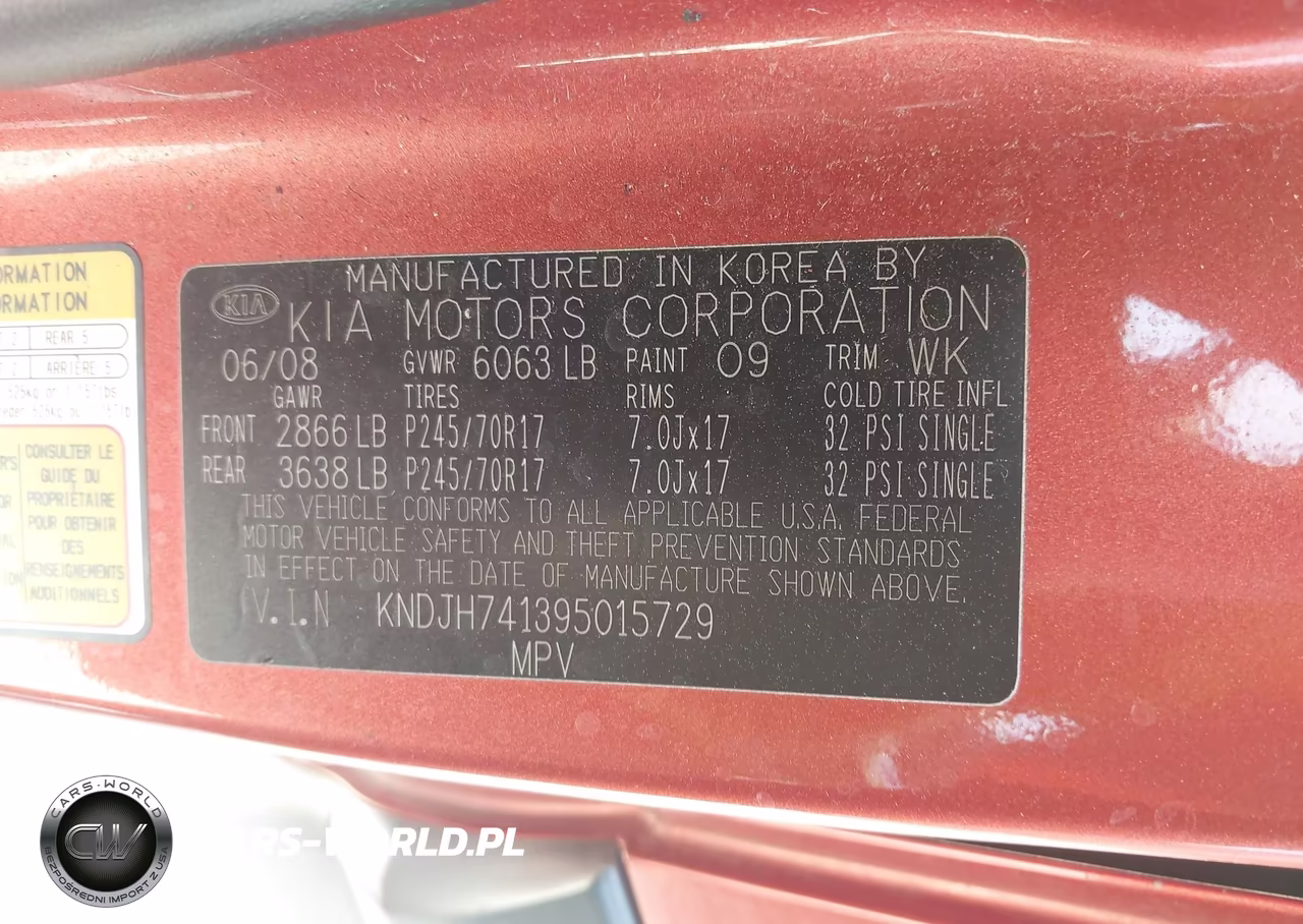 2009 KIA BORREGO LX VIN:KNDJH741395015729 - 9