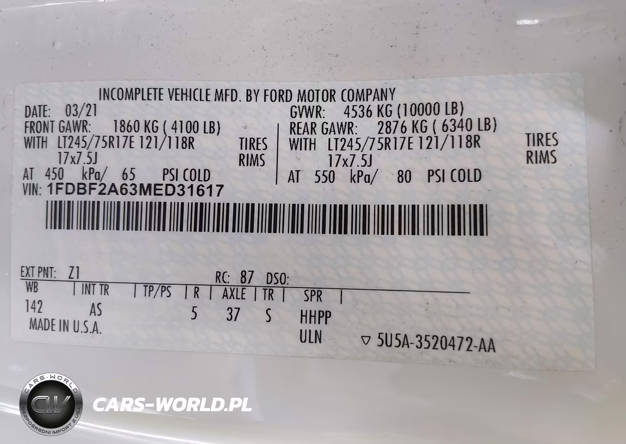 2021 Ford F-250 Xl VIN:1FDBF2A63MED31617 - 9