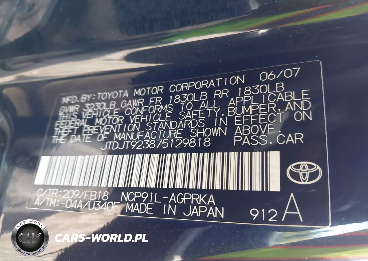 2007 Toyota Yaris VIN:JTDJT923875129818 - 9
