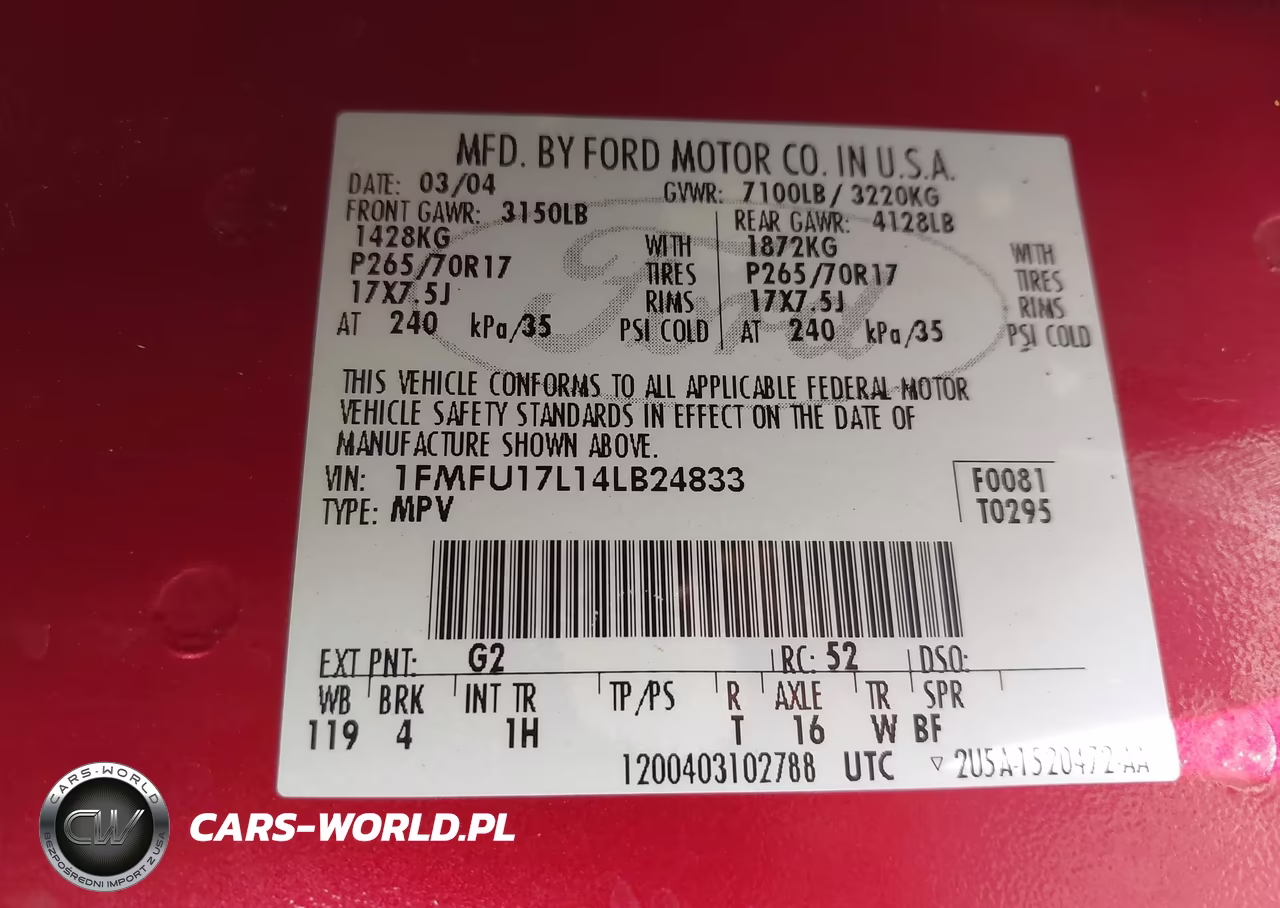 2004 Ford Expedition VIN:1FMFU17L14LB24833 - 9