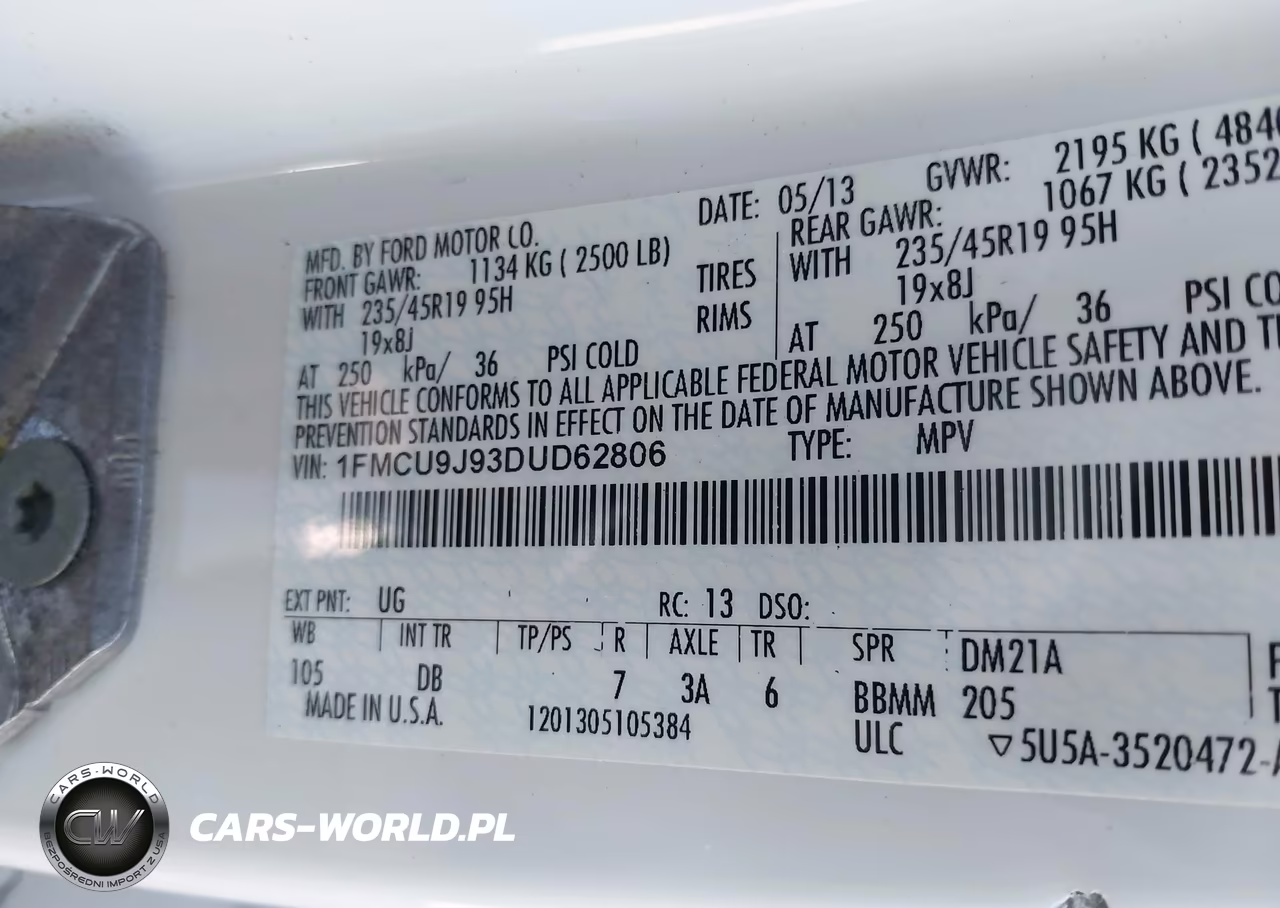 2013 Ford Escape Titanium VIN:1FMCU9J93DUD62806 - 9