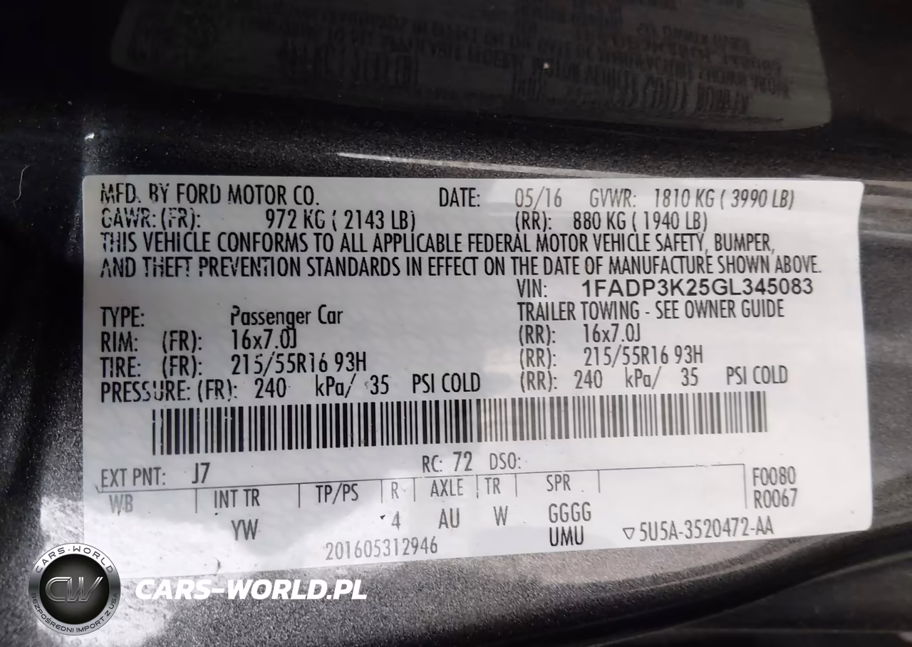 2016 Ford Focus Se VIN:1FADP3K25GL345083 - 7