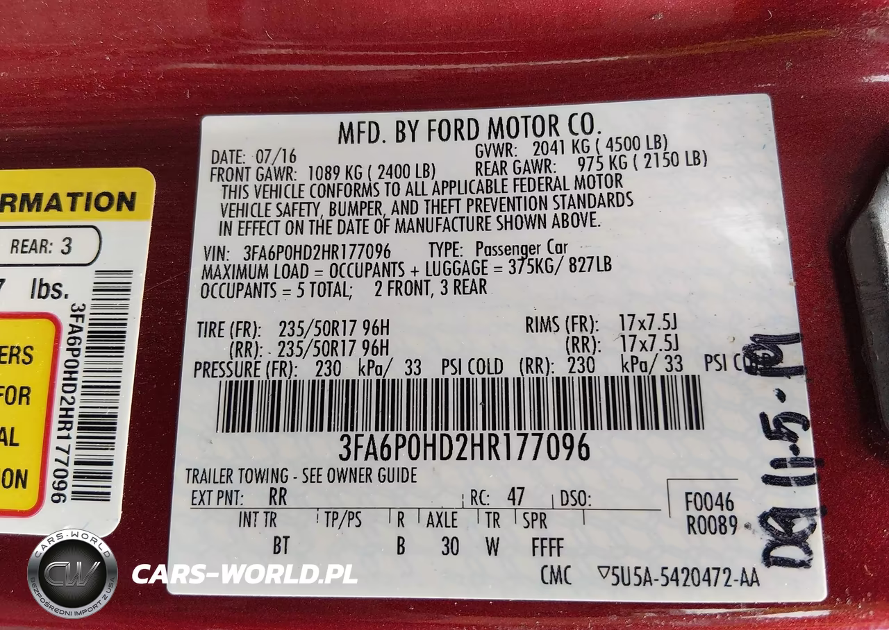 2017 Ford Fusion Se VIN:3FA6P0HD2HR177096 - 9