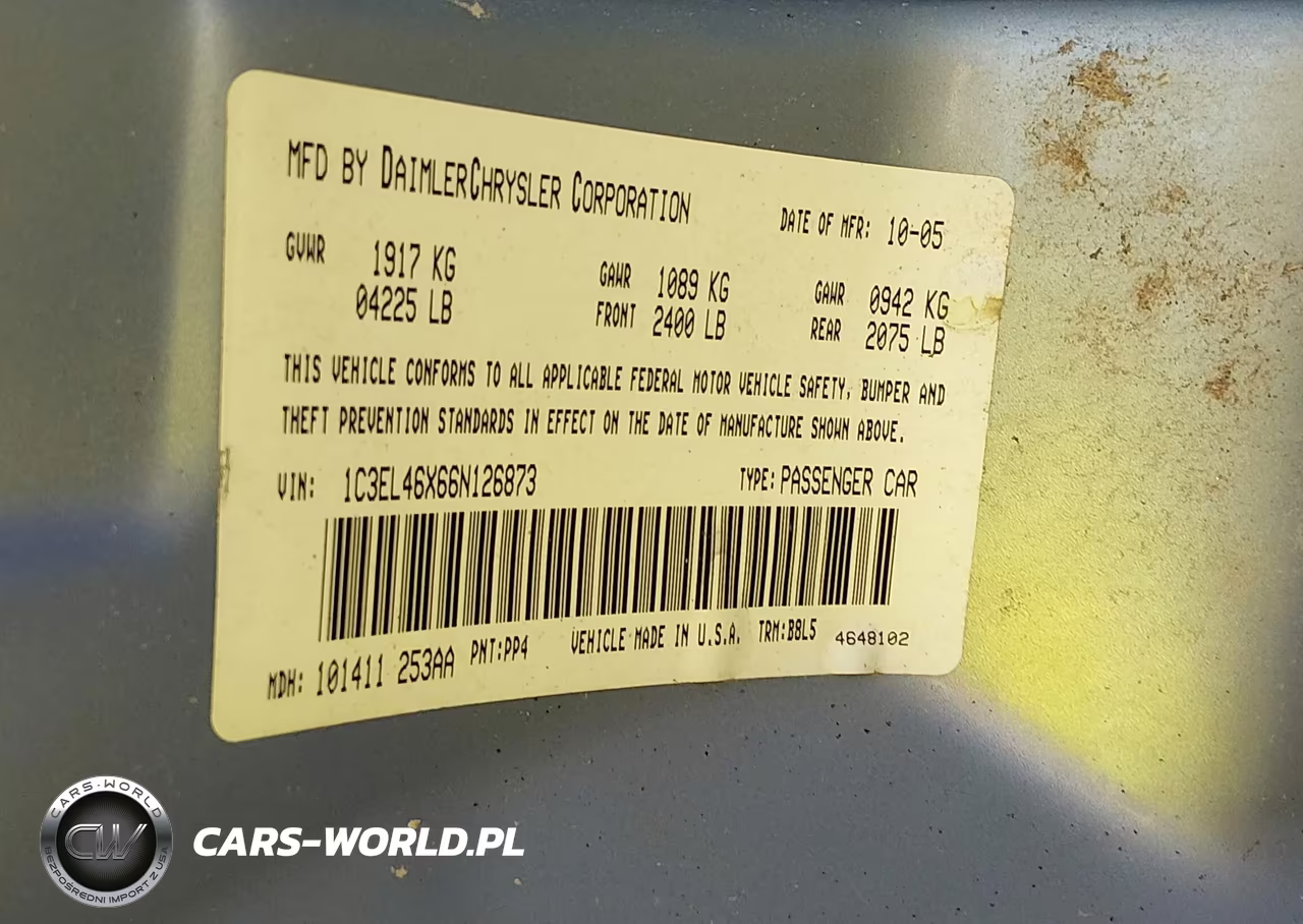 2006 Chrysler Sebring VIN:1C3EL46X66N126873 - 9
