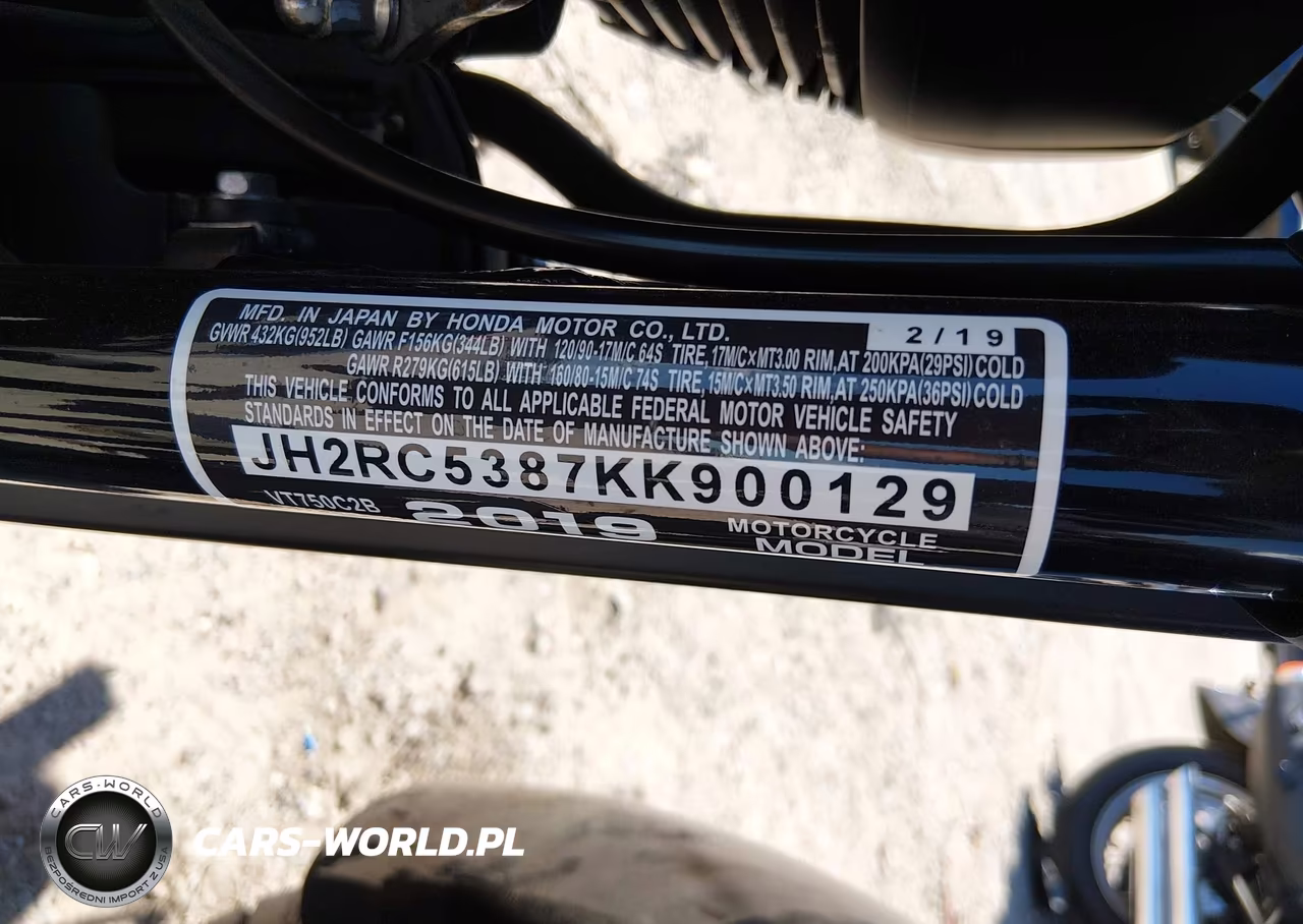 2019 Honda Vt750 C2B VIN:JH2RC5387KK900129 - 10