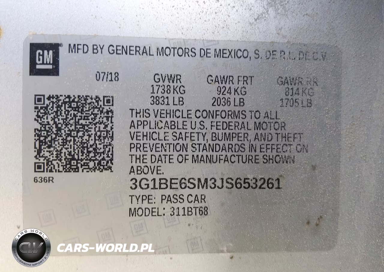 2018 Chevrolet Cruze Lt Auto VIN:3G1BE6SM3JS653261 - 9
