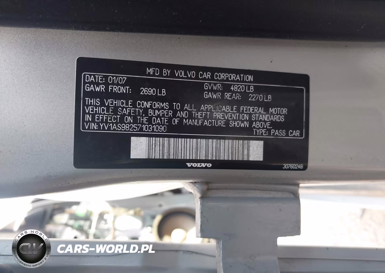 2007 Volvo S80 3.2 VIN:YV1AS982571031090 - 9