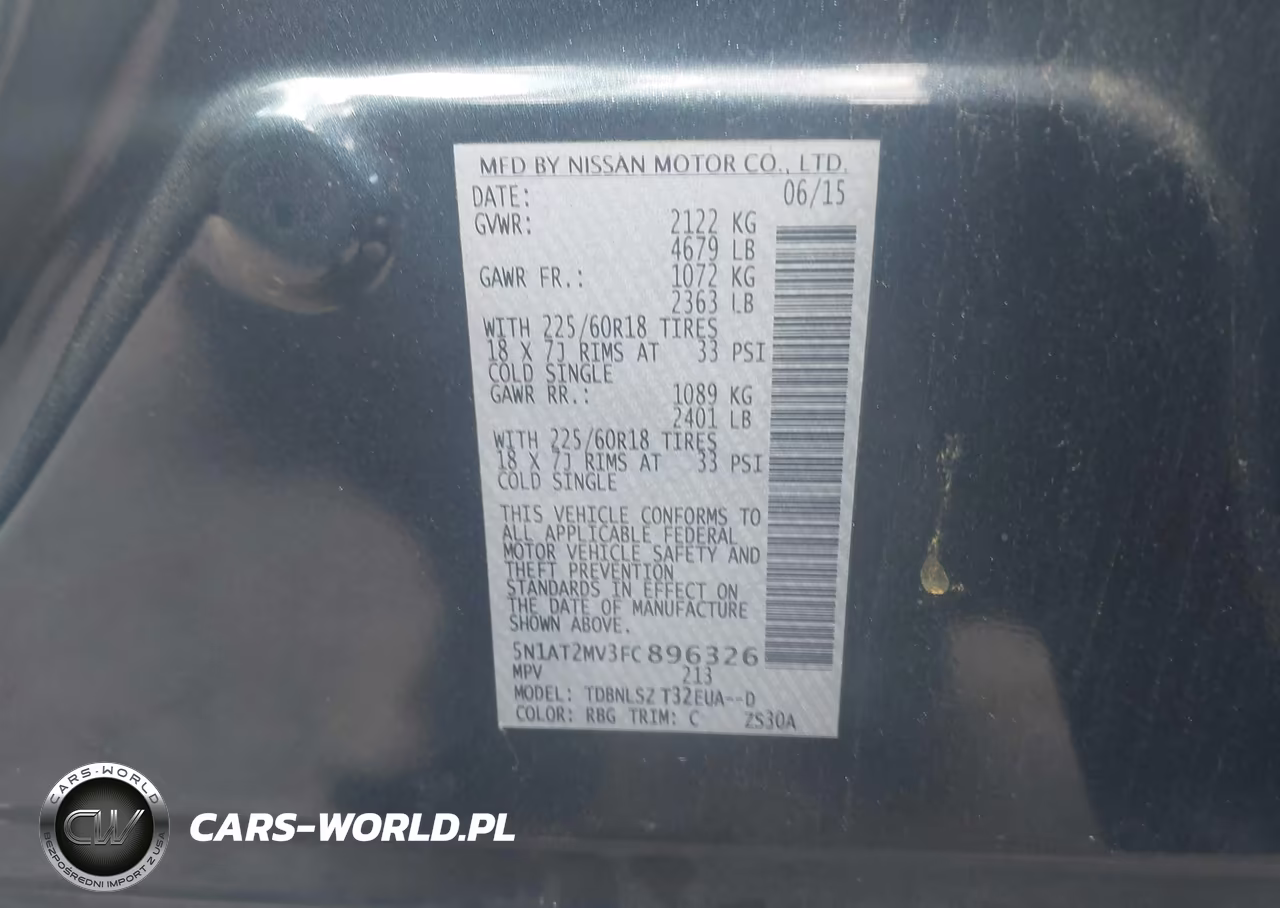 2015 Nissan Rogue Sl VIN:5N1AT2MV3FC896326 - 9