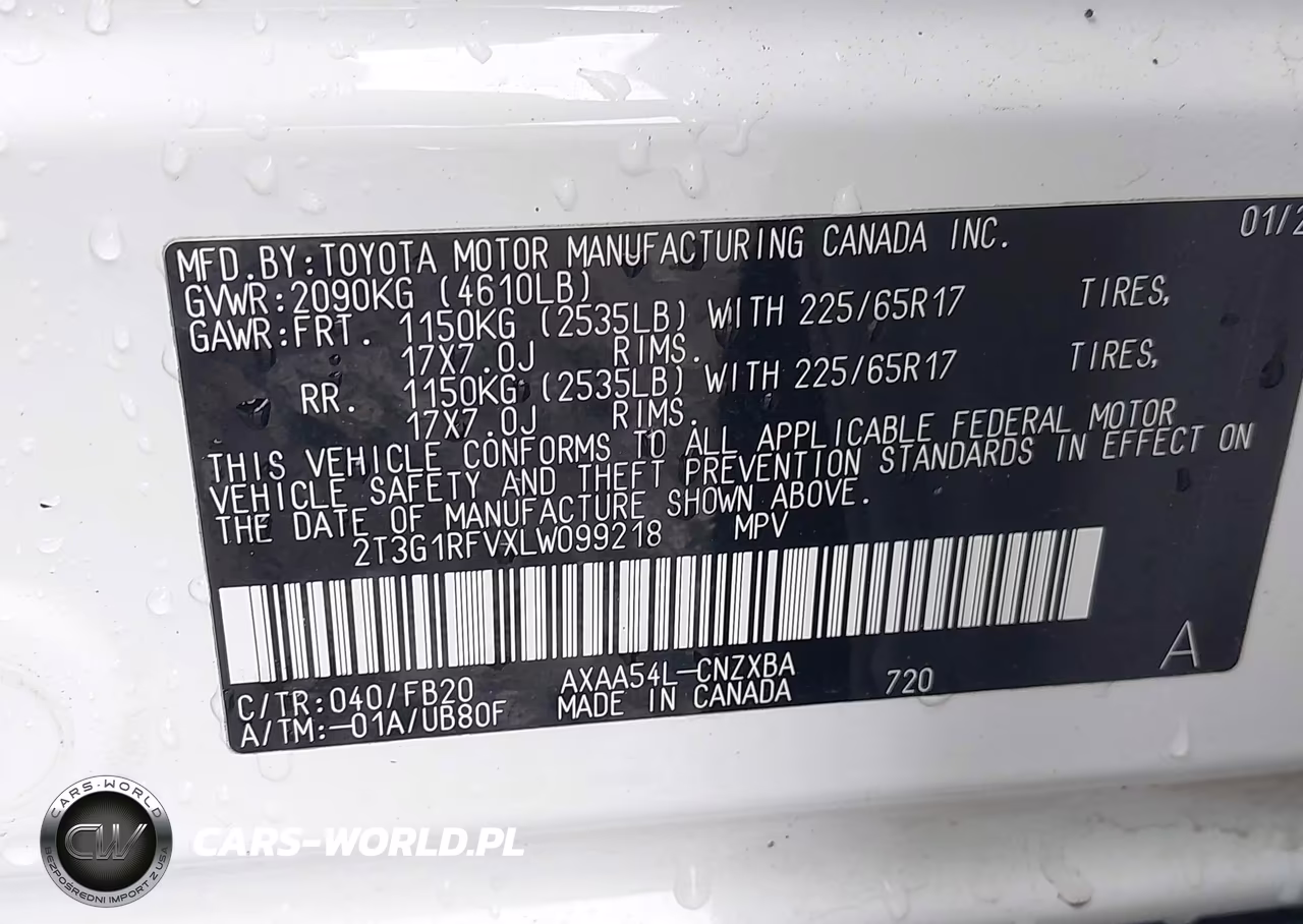 2020 Toyota Rav4 Le VIN:2T3G1RFVXLW099218 - 9
