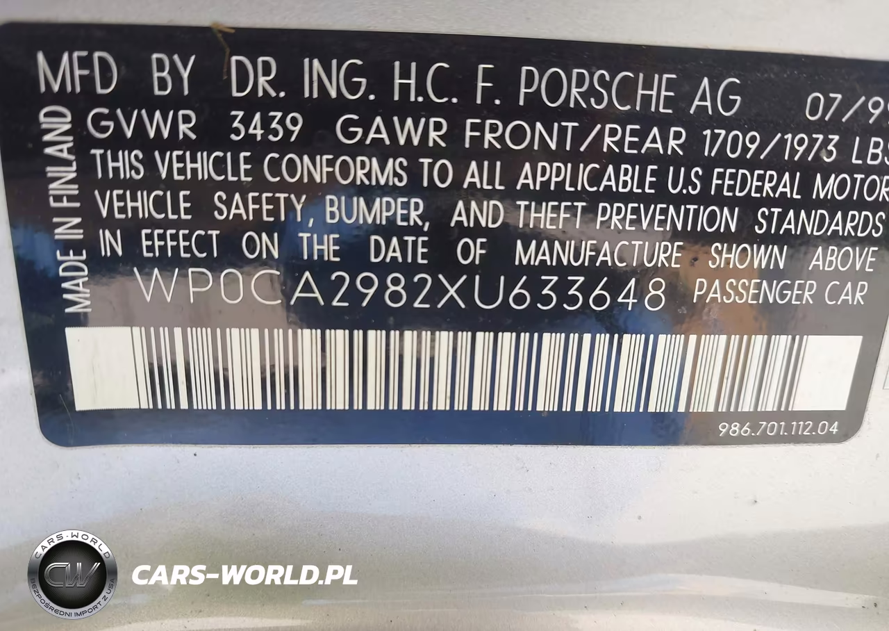 1999 Porsche Boxster VIN:WP0CA2982XU633648 - 9
