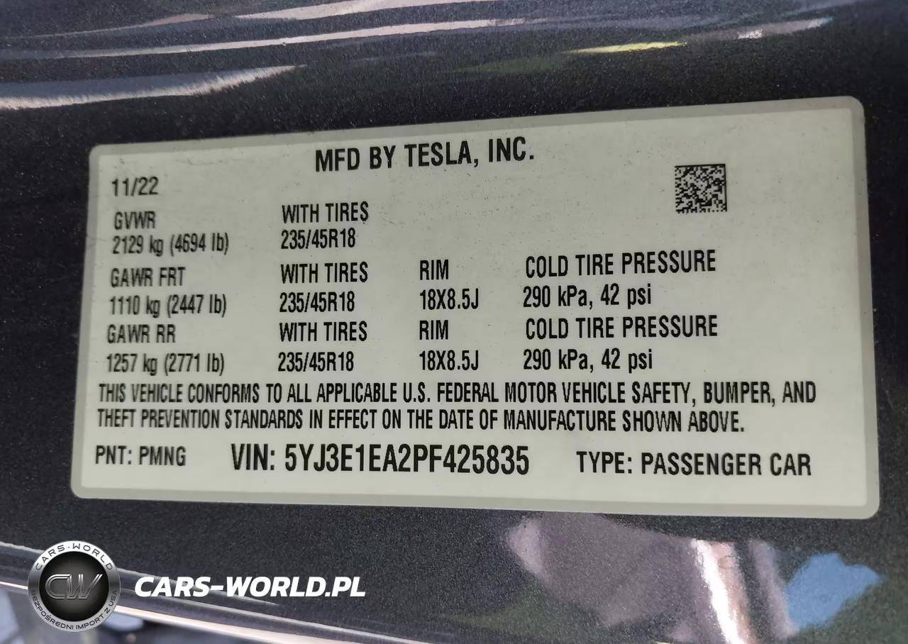 2023 Tesla Model 3 Rear-Wheel Drive VIN:5YJ3E1EA2PF425835 - 9